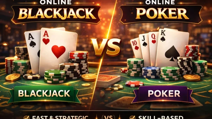 blackjack vs poker showdown